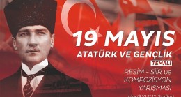 19 Mayıs Atatürk'ü Anma, Gençlik ve Spor Bayramı' temalı ödüllü resim, şiir ve kompozisyon yarışması düzenleyecek