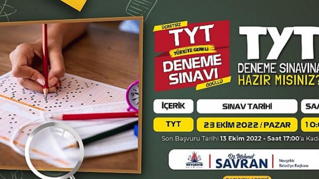 Türkiye Geneli Ödüllü TYT Denem Sınavı İçin Son Başvuru Tarihi 13 Ekim 2022
