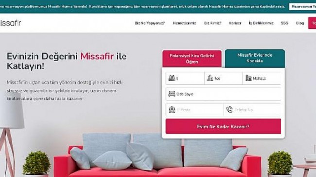 Türkiye’nin ilk kısa ve orta vadeli ev kiralama platformu Missafir’e gelen talepler 300 arttı