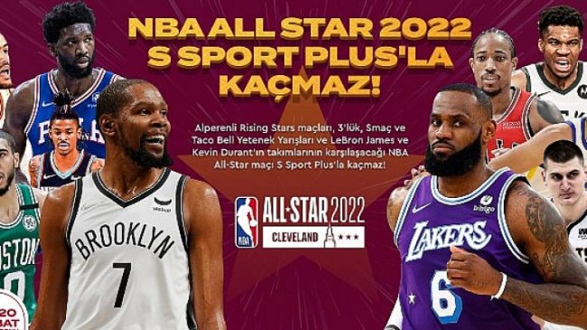 NBA ALL STAR 2022 Cumartesi, Pazar ve Pazartesi günü,her anıyla canlı yayınlarla S Sport Plus’ta!