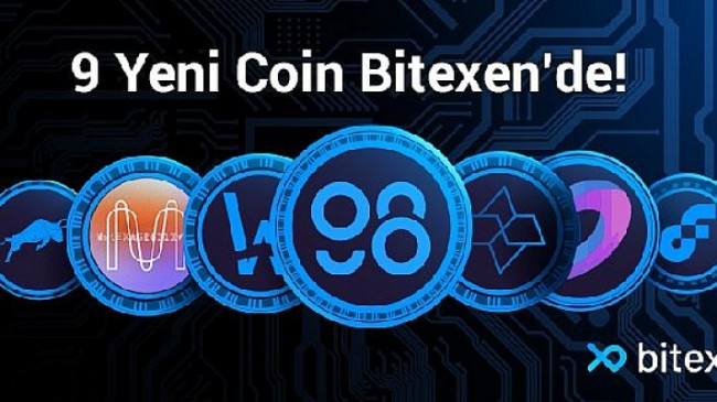 Bitexen platformuna 9 yeni coin daha ekledi
