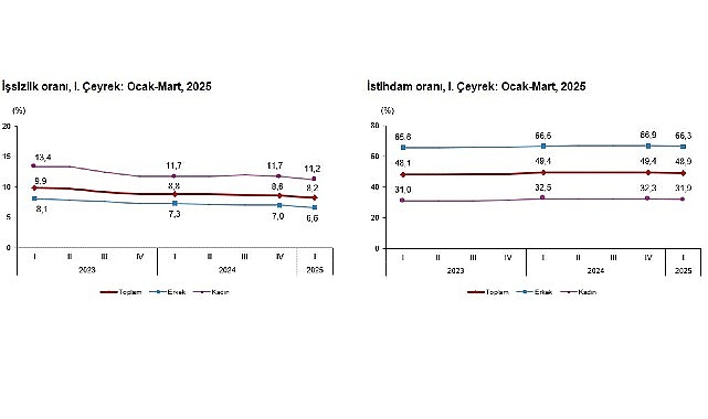 Mevsim etkisinden arındırılmış işsizlik oranı %8,2 seviyesinde gerçekleşti   Hanehalkı
