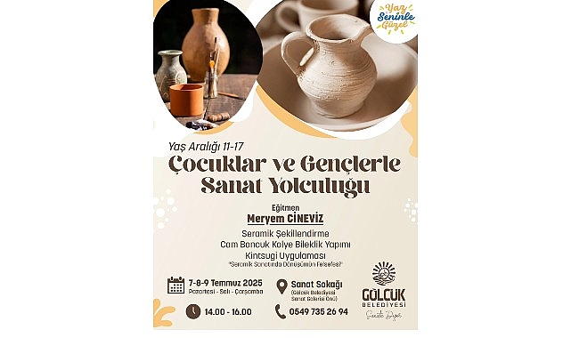 Gölcük Belediyesi düzenleyeceği sanat atölyelerinde 11-17 yaşındaki çocuk ve gençleri