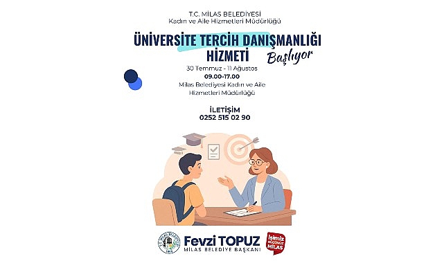 Milas Belediyesi Yükseköğretim Kurumları Sınavı (YKS) sonuçlarının açıklanmasının ardından üniversite