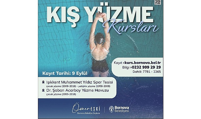 Bornova Belediyesi’nin kış spor kursları için kayıtlar başladı.