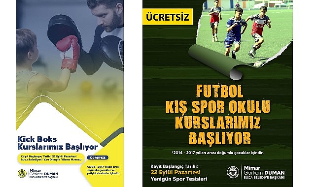 Buca Belediyesi yeni dönemde açacağı ücretsiz kick boks ve futbol