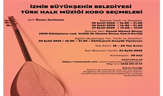 İzmir Büyükşehir Belediyesi, 2025-2026 sanat eğitimi dönemini başlatıyor.