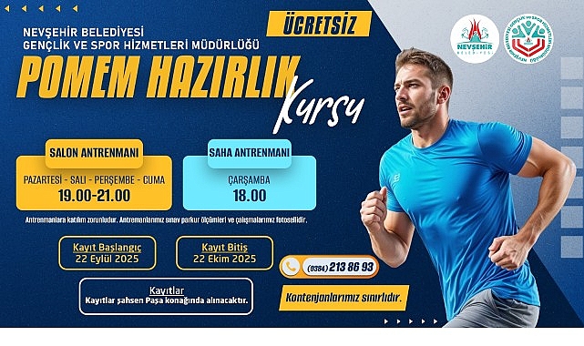 Nevşehir Belediyesi’nin, Polis Meslek Eğitim Merkezleri (POMEM), sınavlarına katılacak adaylara