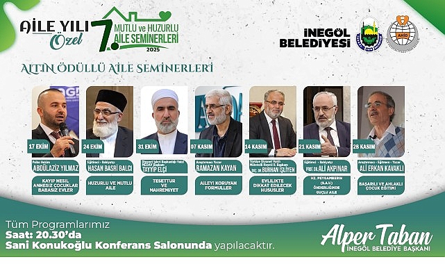 İnegöl Belediyesi’nin Aile Hayatı İyileştirme Derneği iş birliğinde düzenlediği “Aile