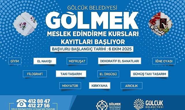 Gölcük Belediyesi Meslek Edindirme Kursları (GÖLMEK) için yeni dönem kayıtları