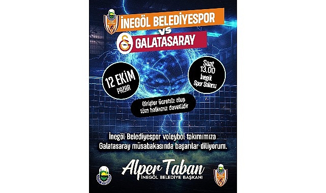 İnegöl Belediyespor erkek voleybol takımı, 12 Ekim Pazar günü İnegöl’de
