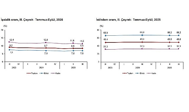 Mevsim etkisinden arındırılmış işsizlik oranı %8,5 seviyesinde gerçekleşti   
