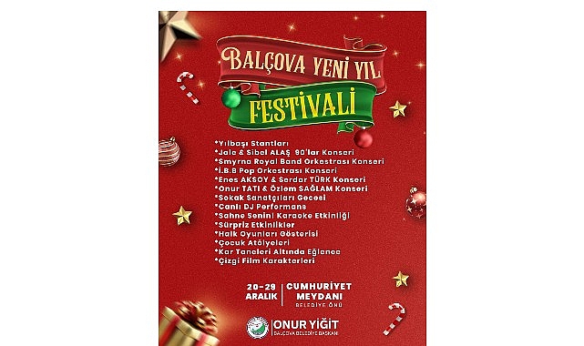 Balçova Belediyesi tarafından düzenlenen Balçova Yeni Yıl Festivali düzenliyor.