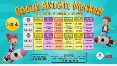 Nevşehir Belediyesi, çocukların ara tatil dönemini verimli ve eğlenceli geçirebilmeleri