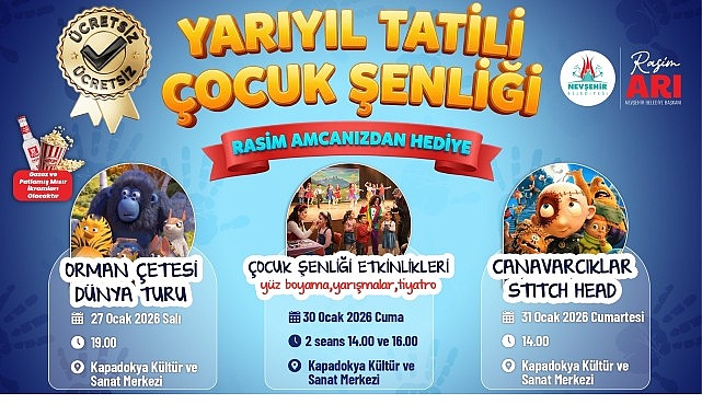 Nevşehir Belediyesi, çocukların yarıyıl tatil dönemini daha verimli ve daha