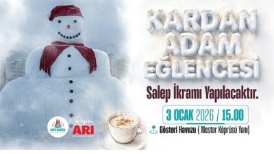 Nevşehir Belediyesi tarafından sosyal belediyecilik şiarıyla “Kardan Adam Eğlencesi” düzenlenecek.