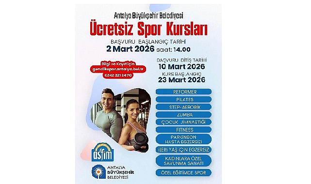     Antalya Büyükşehir Belediyesi'nin ücretsiz spor imkânı