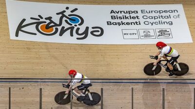 Konya Olimpik Velodromu’nda düzenlenen 2026 UEC Avrupa Pist Bisikleti Şampiyonası’nın