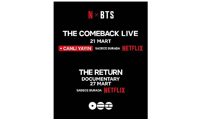 Netflix, dünyaca ünlü müzik grubu BTS’in geri dönüş canlı performansı BTS THE