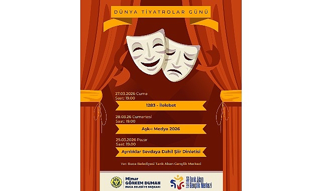 Buca’da perdeler Dünya Tiyatrolar Günü için açılacak.