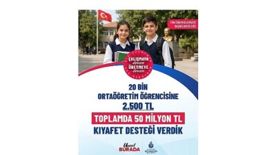 İBB, eğitimde fırsat eşitliğini güçlendirmek amacıyla 2025-2026 eğitim-öğretim döneminde ihtiyaç sahibi 20