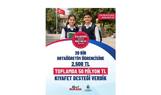 İBB, eğitimde fırsat eşitliğini güçlendirmek amacıyla 2025-2026 eğitim-öğretim döneminde ihtiyaç sahibi 20