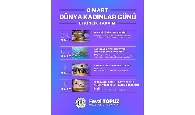 Milas Belediyesi kadınlara yönelik projeleriyle ön plana çıkarken 8 Mart