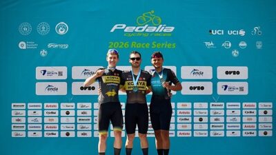 Konya Büyükşehir Belediyespor Bisiklet Takımı sporcularından Ramazan Yılmaz ve Mustafa