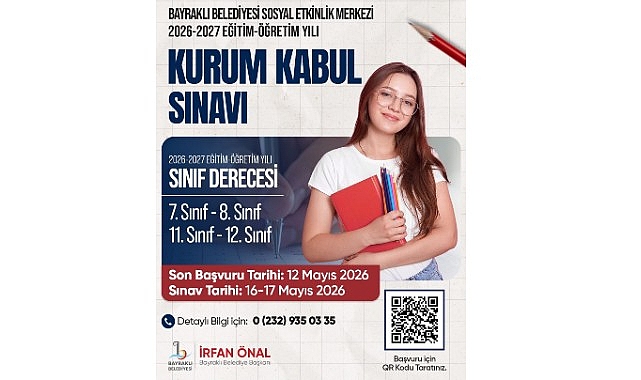 Bayraklı Belediyesi Sosyal Etkinlik Merkezi, 2026-2027 eğitim-öğretim dönemi için yeni öğrencilerini kabul
