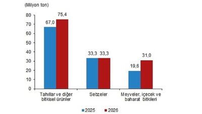 Bitkisel üretimin bir önceki yıla göre artacağı tahmin edildi 