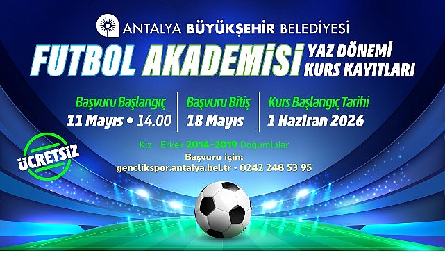Antalya Büyükşehir Belediyesi’nin çocuklara yönelik spor faaliyetleri kapsamında düzenlediği Futbol