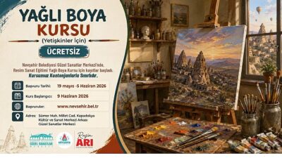 Nevşehir Belediyesi Güzel Sanatlar Merkezi’nde, 15 yaş ve üzeri yetişkin