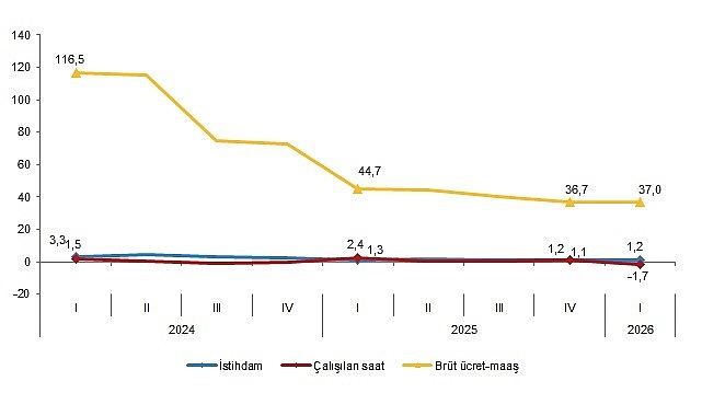 İstihdam endeksi yıllık %1,2 arttı      