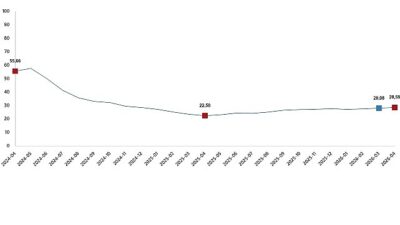 Yurt İçi Üretici Fiyat Endeksi (Yİ-ÜFE) yıllık %28,59 arttı, aylık