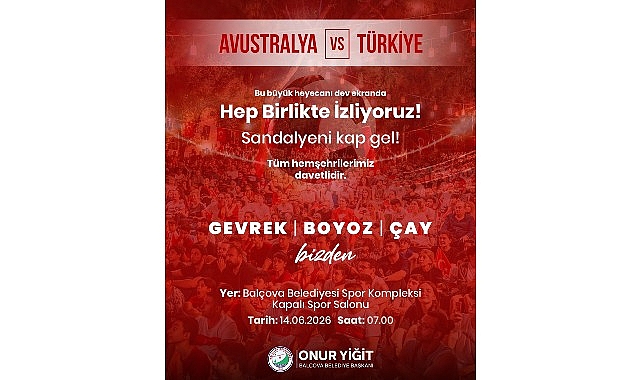 Balçova Belediyesi, A Milli Futbol Takımı’nın Avustralya ile oynayacağı kritik