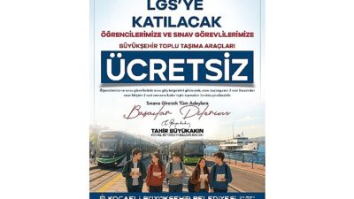 Kocaeli Büyükşehir Belediyesi, LGS’ye girecek öğrenciler ile sınav görevlilerinin ulaşımını