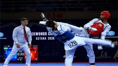 İzmir Büyükşehir Belediyesi Spor Kulübü’nün milli tekvandocuları Kaan Yelaldı ve