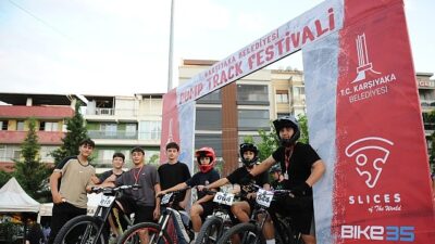 Karşıyaka Belediyesi, Türkiye’de gece düzenlenen ilk pump track bisiklet yarışına