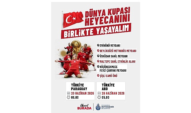 İBB, A Millî Futbol Takımımızın Dünya Kupası’ndaki mücadelesini kent meydanlarına