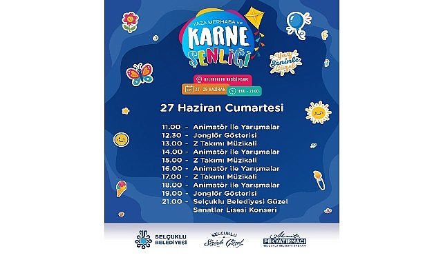 Selçuklu Belediyesi, karne sevinci yaşayan öğrenciler için keyifli bir etkinlik