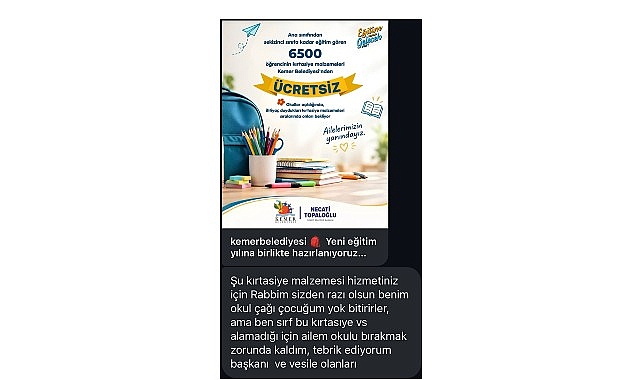 Vatandaşların ücretsiz kırtasiye memnuniyeti